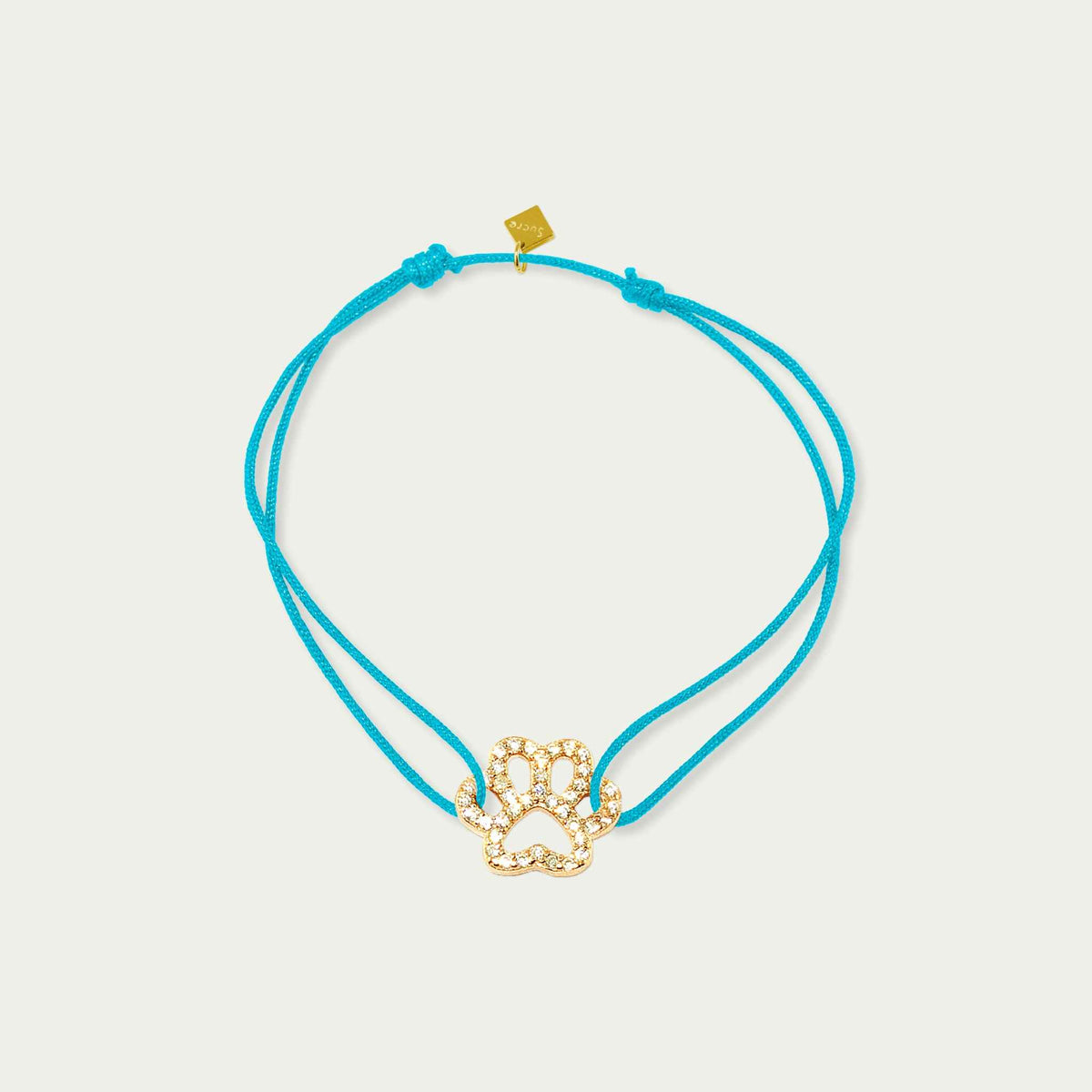 Glücksbändchen Pfote mit Zirkonia – 925 Sterling Silber 18K Gelbgold vergoldet | Sucre Fine Jewelry