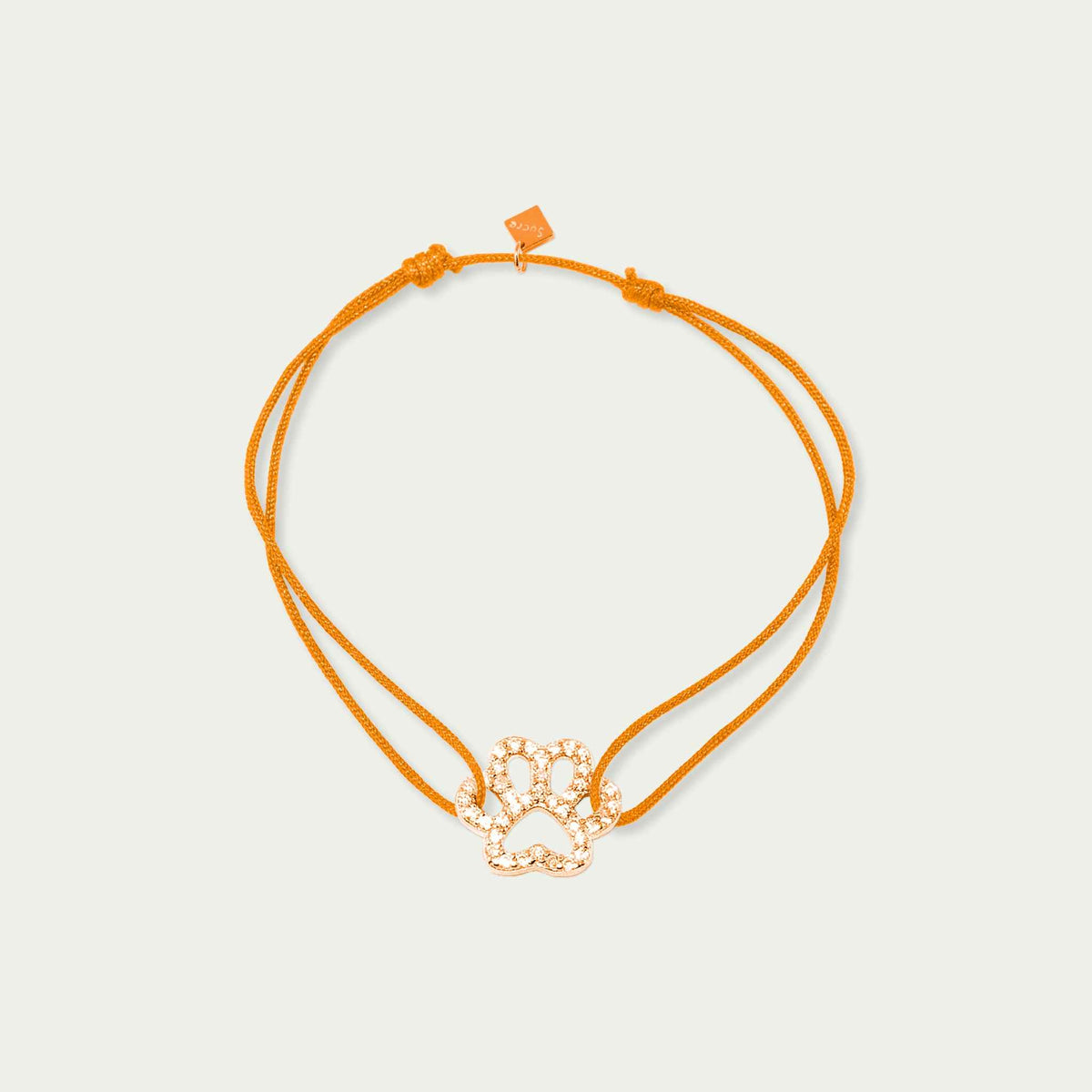 Glücksbändchen Pfote mit Zirkonia – 925 Sterling Silber 18K Roségold vergoldet | Sucre Fine Jewelry