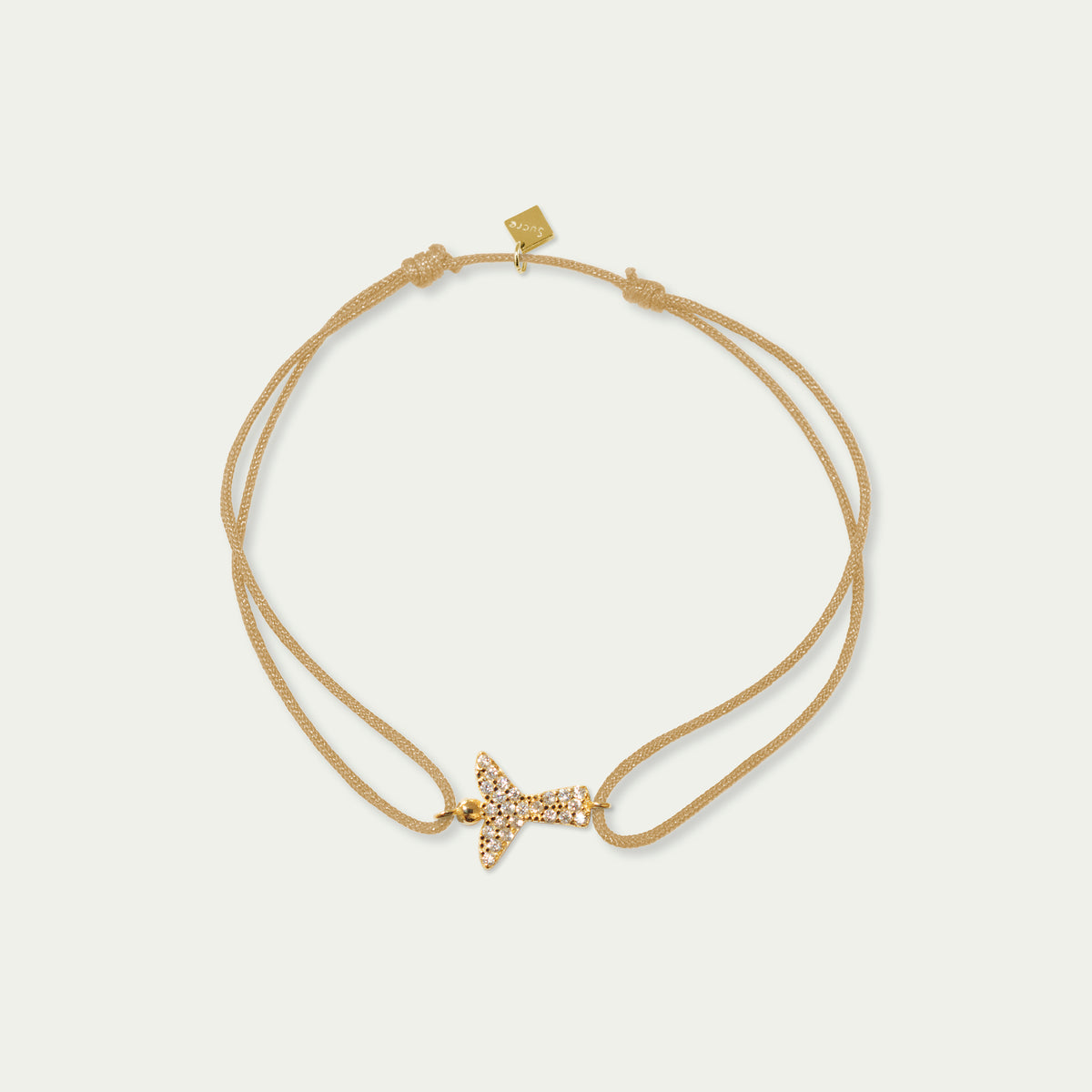 Glücksarmbändchen Engel Pavé – 925 Sterling Silber 18K Gelbgold vergoldet | Sucre Fine Jewelry