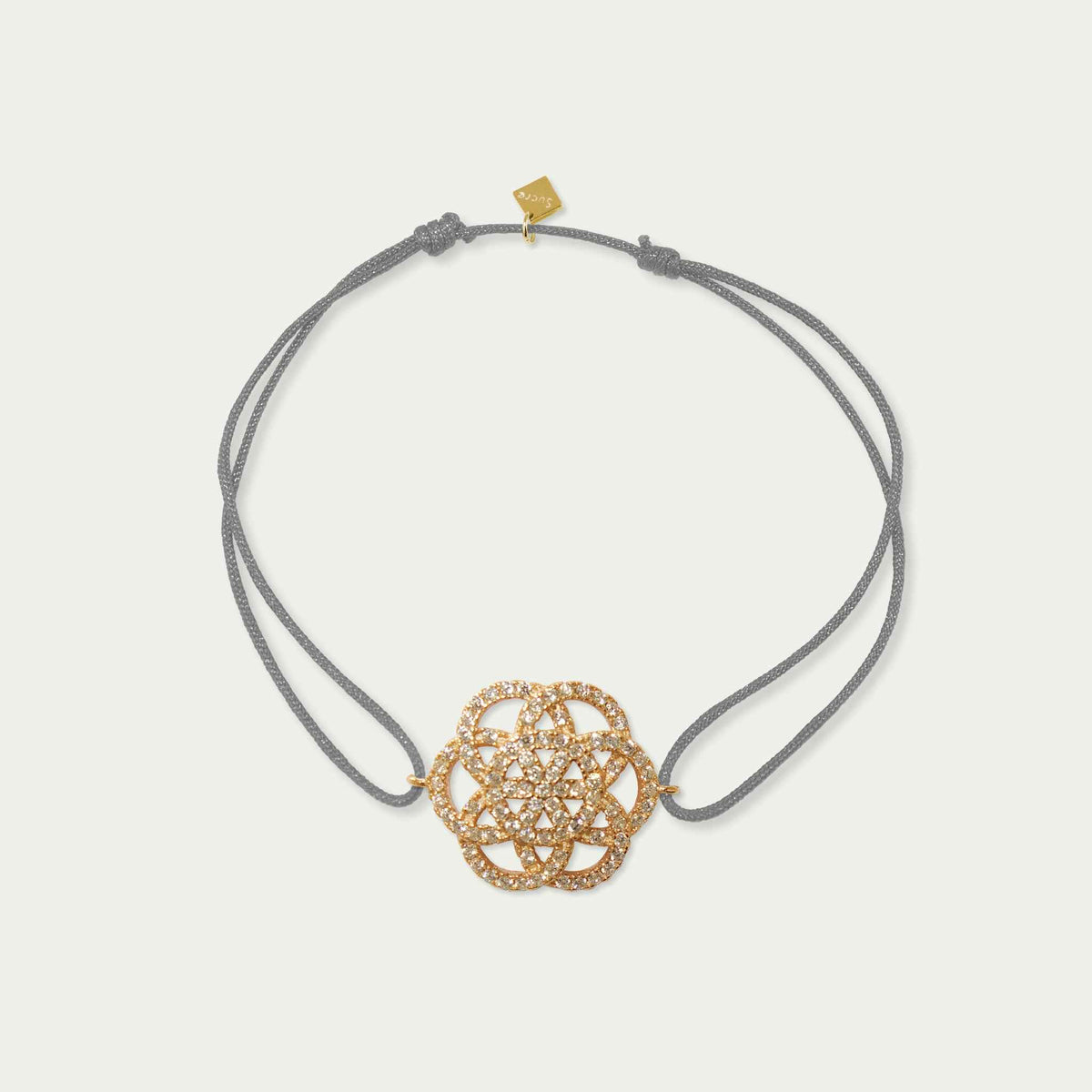 Glücksarmbändchen Lebensblume mit Zirkonia – 925 Sterling Silber 18K Gelbgold vergoldet | Sucre Fine Jewelry