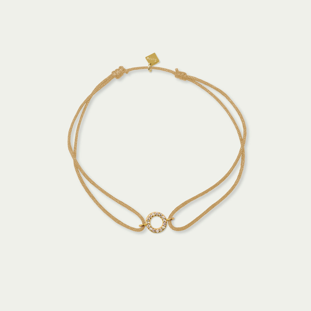 Glücksarmbändchen Mini Circle mit Zirkonia – 925 Sterling Silber 18K Gelbgold vergoldet | Sucre Fine Jewelry