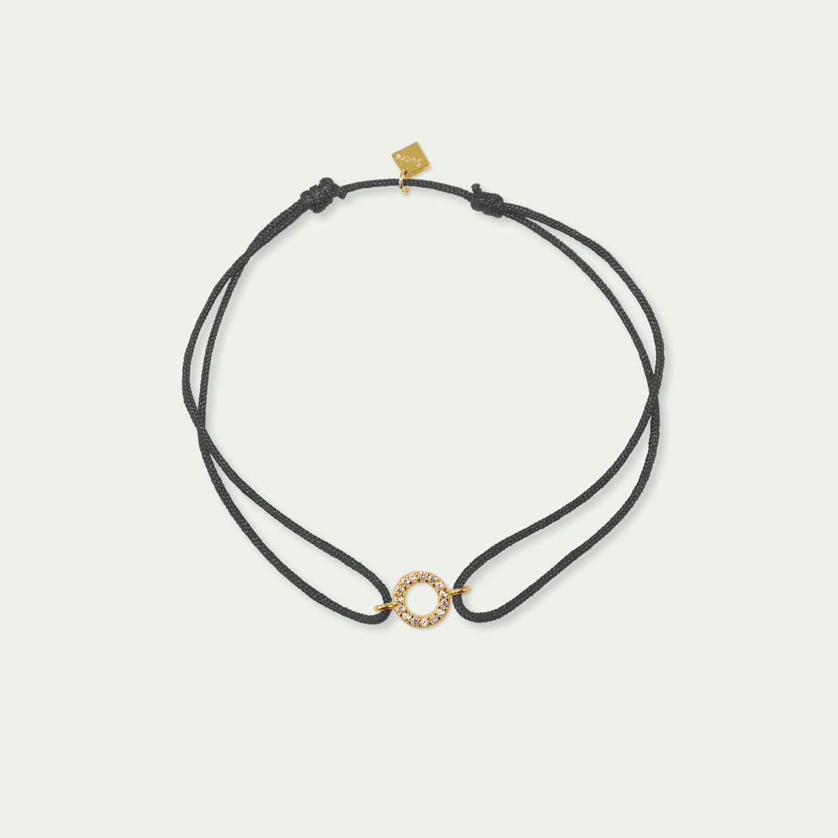 Glücksarmbändchen Mini Circle mit Zirkonia – 925 Sterling Silber 18K Gelbgold vergoldet | Sucre Fine Jewelry