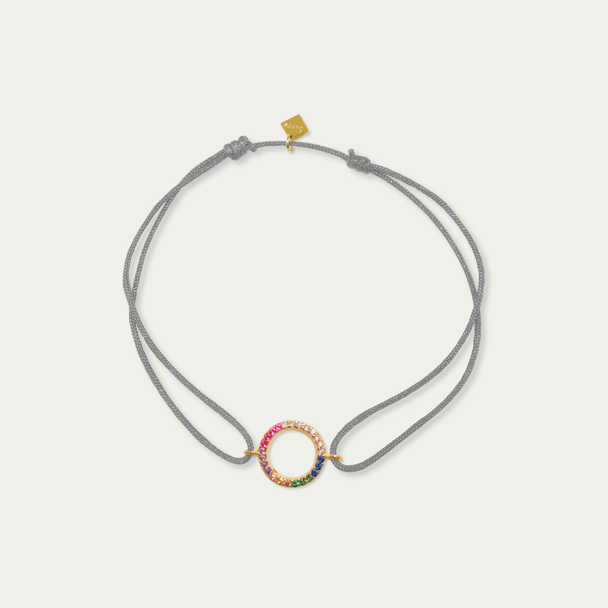 Glücksarmbändchen Circle Rainbow mit Zirkonia – 925 Sterling Silber 18K Gelbgold vergoldet | Sucre Fine Jewelry