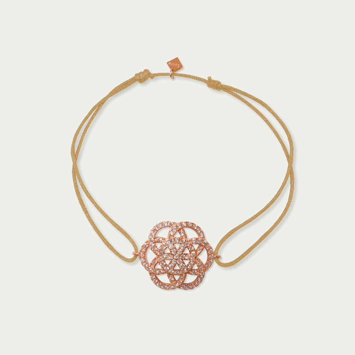 Glücksarmbändchen Lebensblume mit Zirkonia – 925 Sterling Silber 18K Roségold vergoldet | Sucre Fine Jewelry