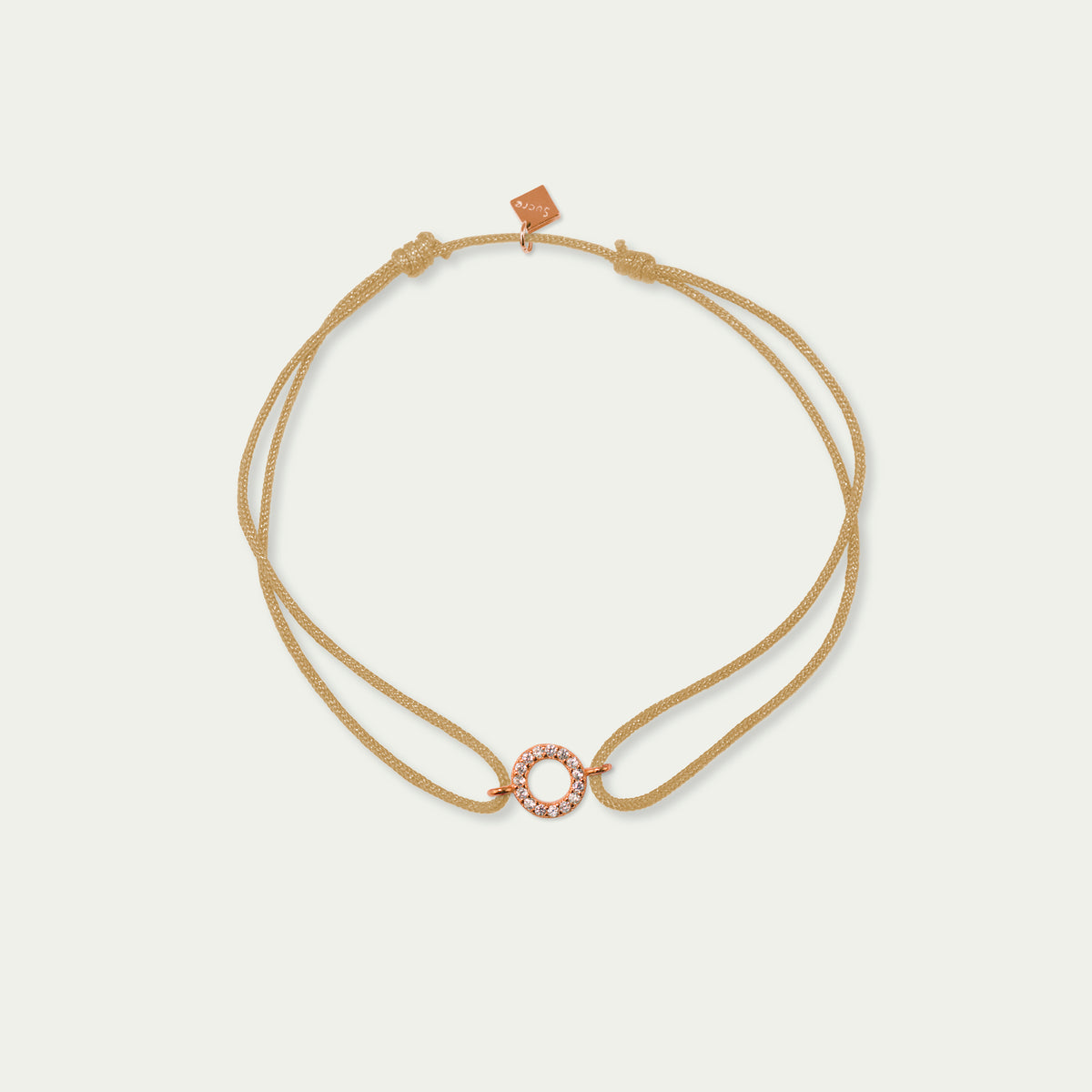 Glücksarmbändchen Mini Circle mit Zirkonia – 925 Sterling Silber 18K Roségold vergoldet | Sucre Fine Jewelry