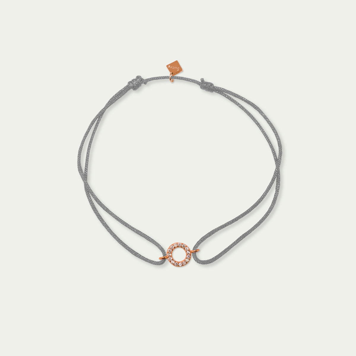 Glücksarmbändchen Mini Circle mit Zirkonia – 925 Sterling Silber 18K Roségold vergoldet | Sucre Fine Jewelry