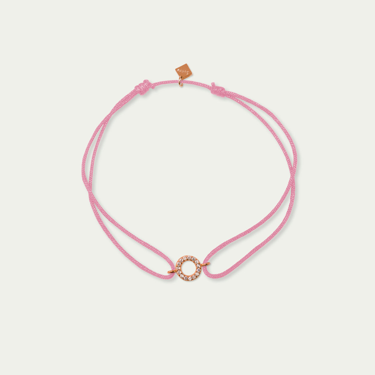 Glücksarmbändchen Mini Circle mit Zirkonia – 925 Sterling Silber 18K Roségold vergoldet | Sucre Fine Jewelry