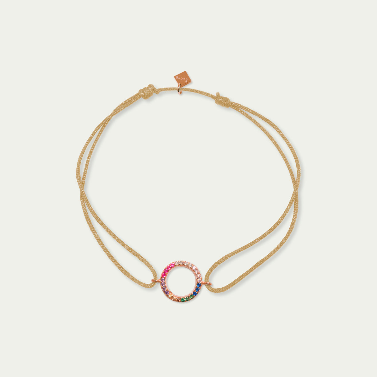 Glücksarmbändchen Circle Rainbow mit Zirkonia – 925 Sterling Silber 18K Roségold vergoldet | Sucre Fine Jewelry
