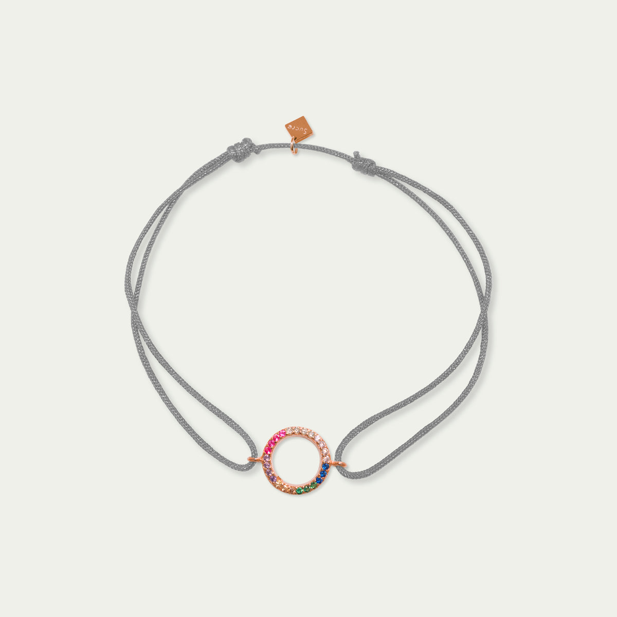 Glücksarmbändchen Circle Rainbow mit Zirkonia – 925 Sterling Silber 18K Roségold vergoldet | Sucre Fine Jewelry