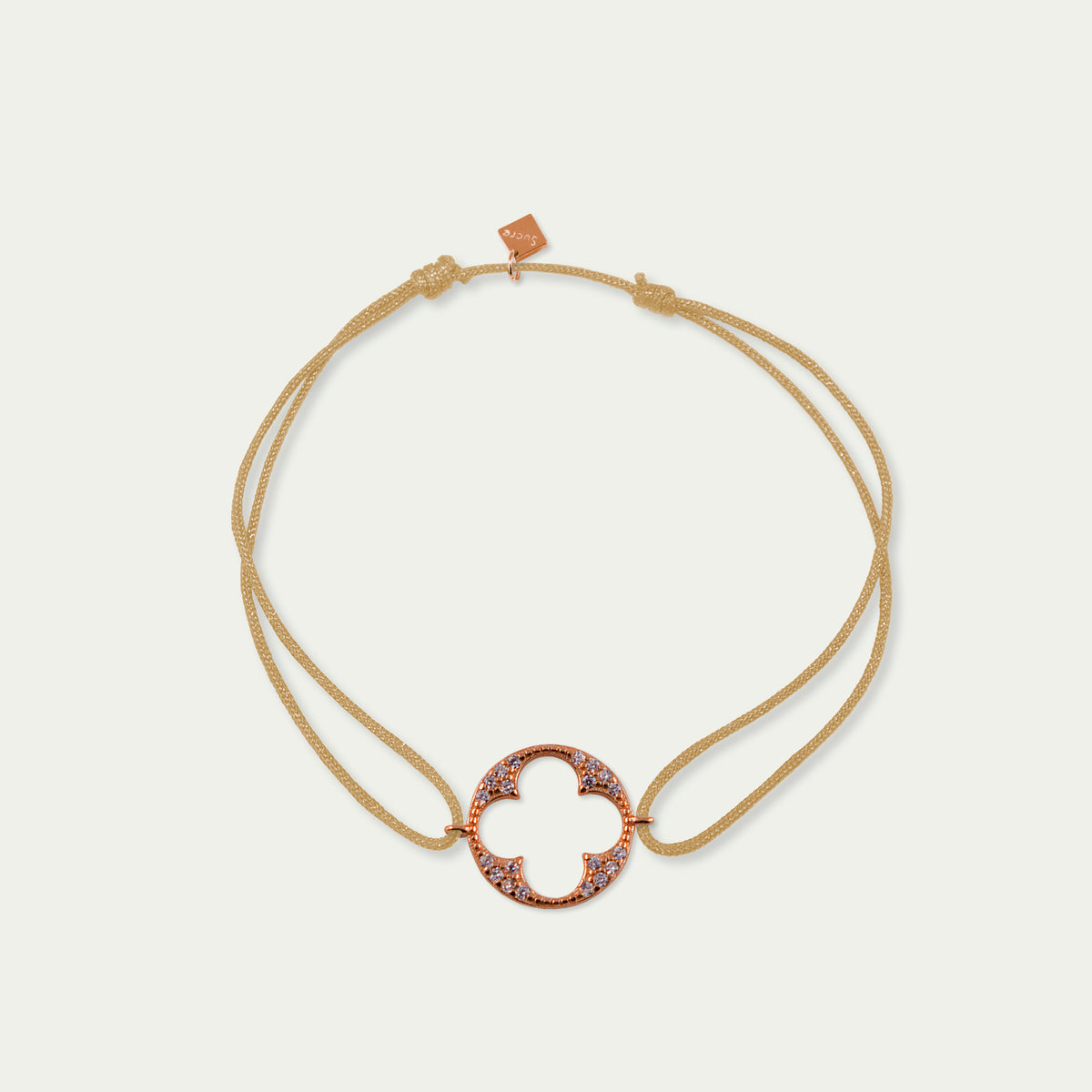 Glücksarmband Big Shiny Clover – 925 Sterling Silber 18K Roségold vergoldet | Sucre Fine Jewelry