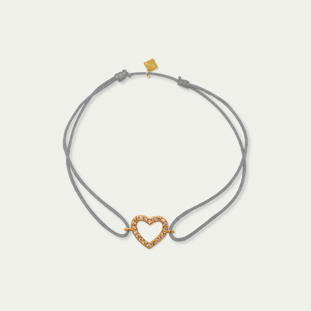 Glücksarmbändchen Herz mit Zirkonia – 925 Sterling Silber 18K Gelbgold vergoldet | Sucre Fine Jewelry