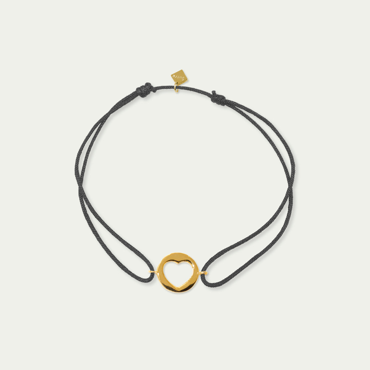 Glücksarmbändchen Heart Disc – 925 Sterling Silber 18K Gelbgold vergoldet | Sucre Fine Jewelry
