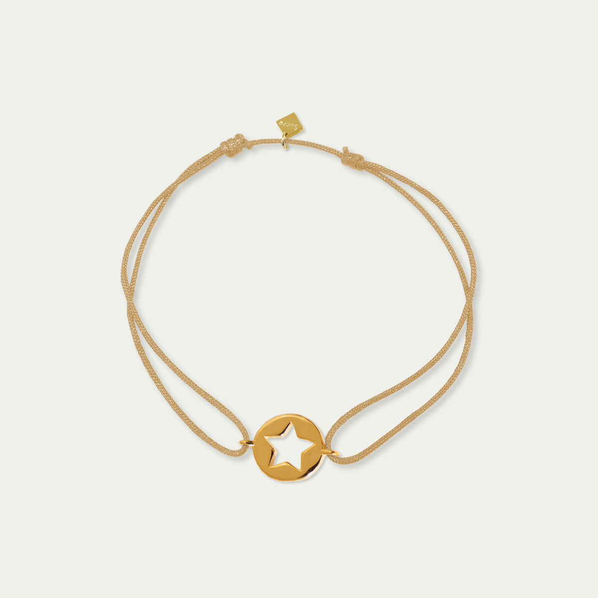 Glücksarmbändchen Star Disc – 925 Sterling Silber 18K Gelbgold vergoldet | Sucre Fine Jewelry