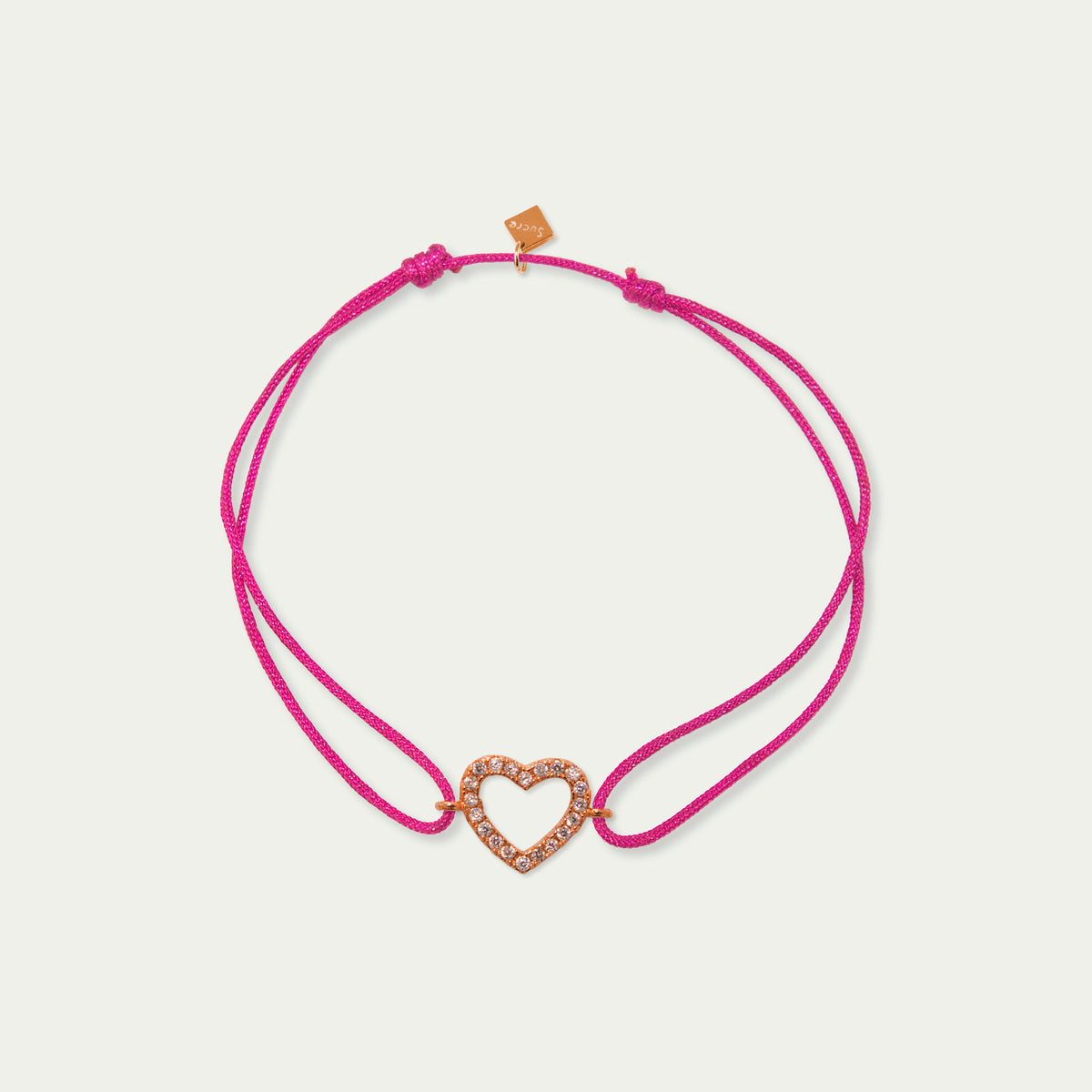 Glücksarmbändchen Herz mit Zirkonia – 925 Sterling Silber 18K Roségold vergoldet | Sucre Fine Jewelry