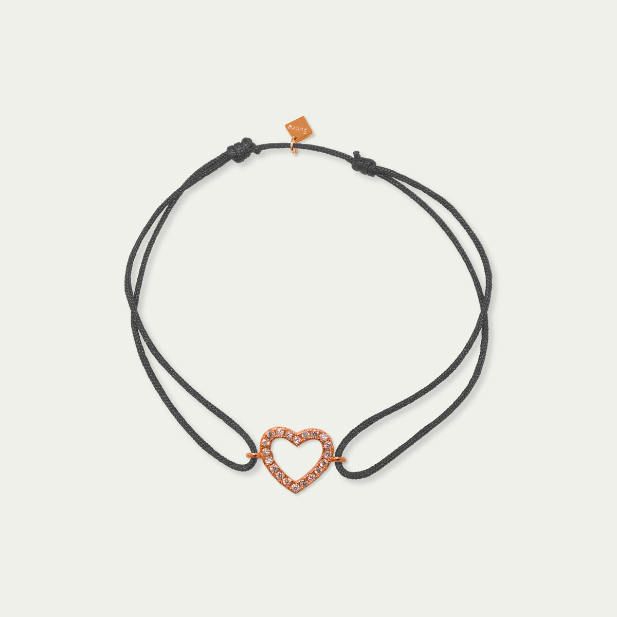 Glücksarmbändchen Herz mit Zirkonia – 925 Sterling Silber 18K Roségold vergoldet | Sucre Fine Jewelry