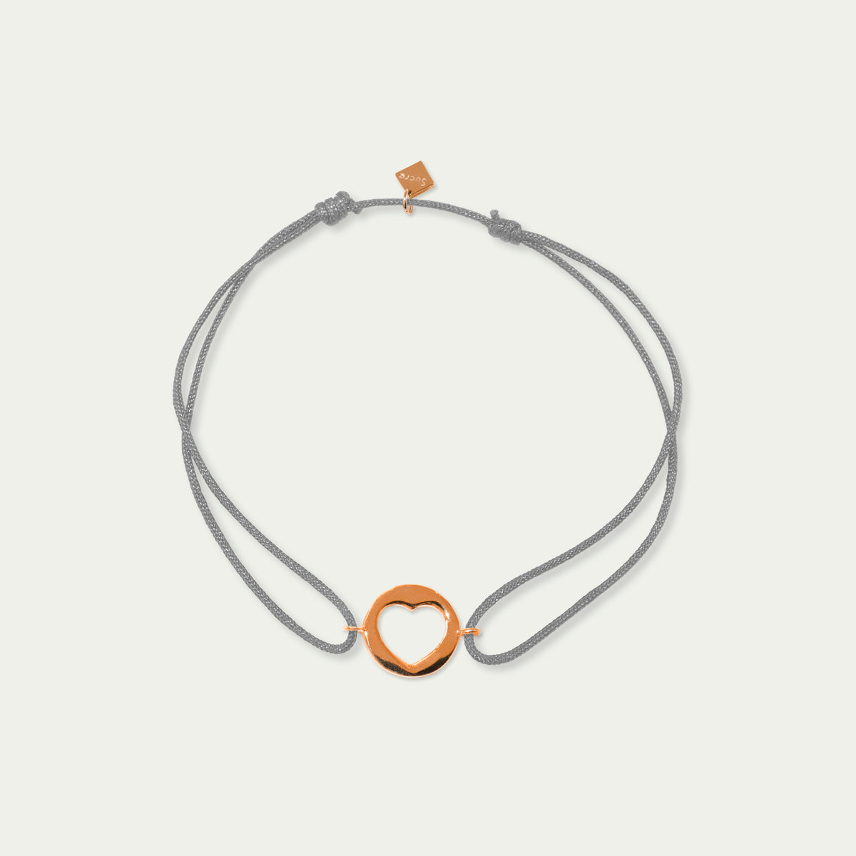 Glücksarmbändchen Heart Disc – 925 Sterling Silber 18K Roségold vergoldet | Sucre Fine Jewelry