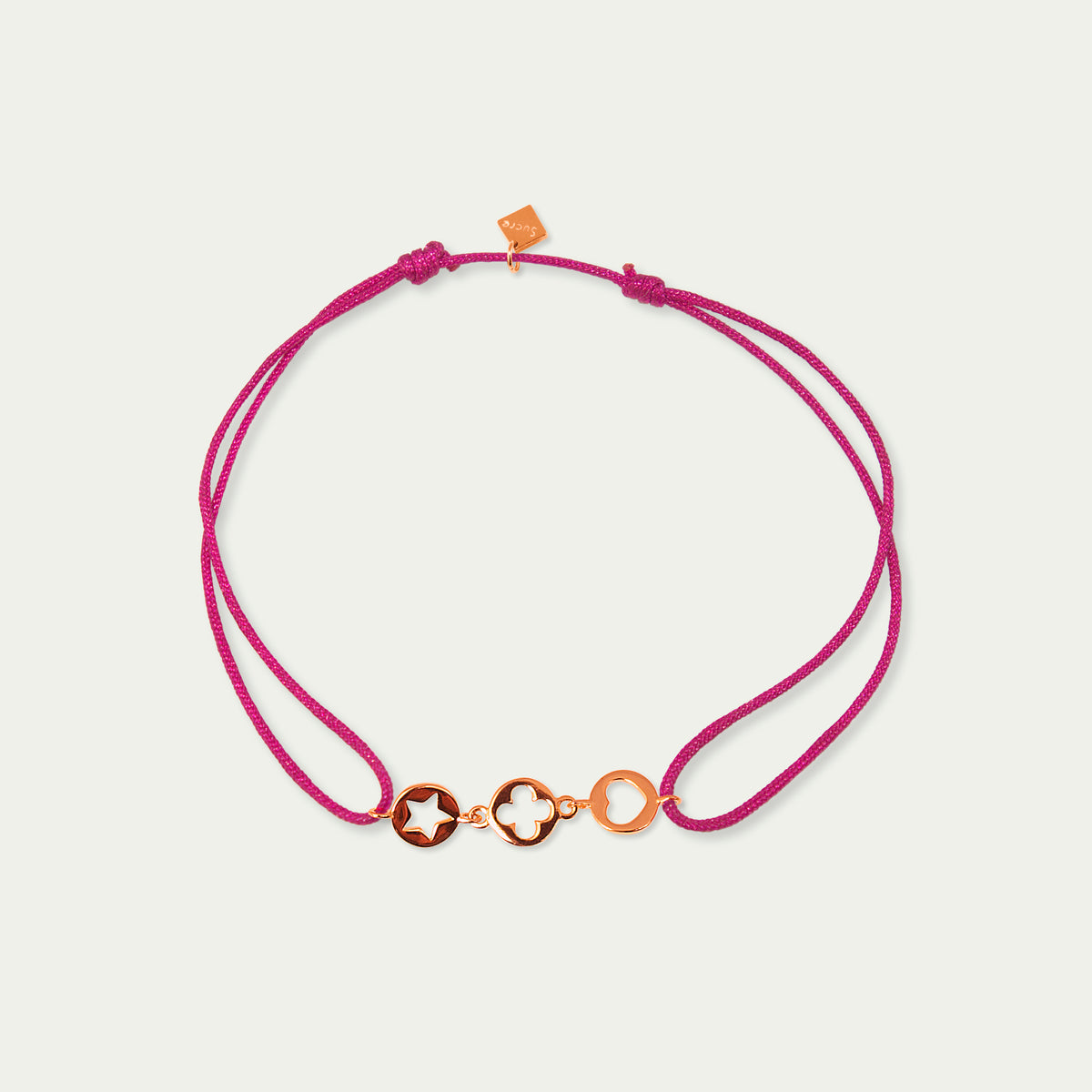 Glücksarmbändchen Disc Mix – 925 Sterling Silber 18K Roségold vergoldet | Sucre Fine Jewelry