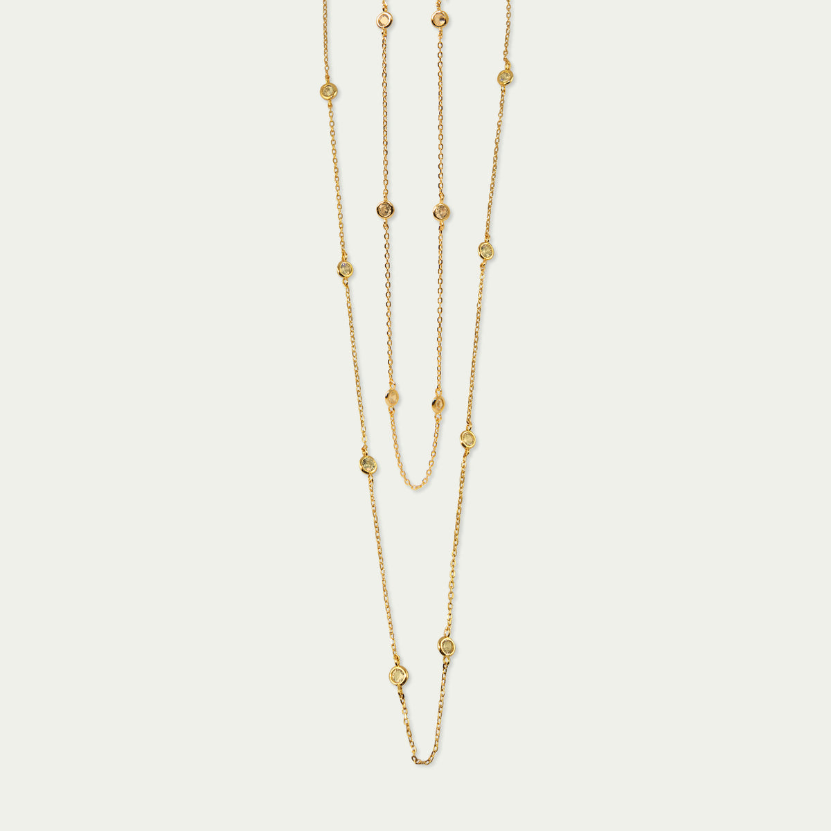 Halskette Endless Glam Champagner – 925 Sterling Silber 18K Gelbgold vergoldet | Sucre Fine Jewelry