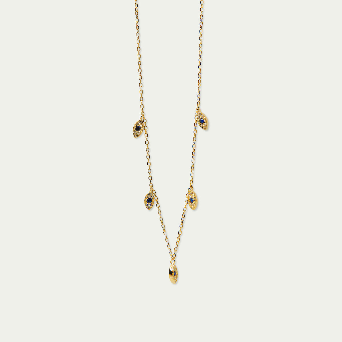 Halskette Evil Eye – 925 Sterling Silber 18K Gelbgold vergoldet | Sucre Fine Jewelry