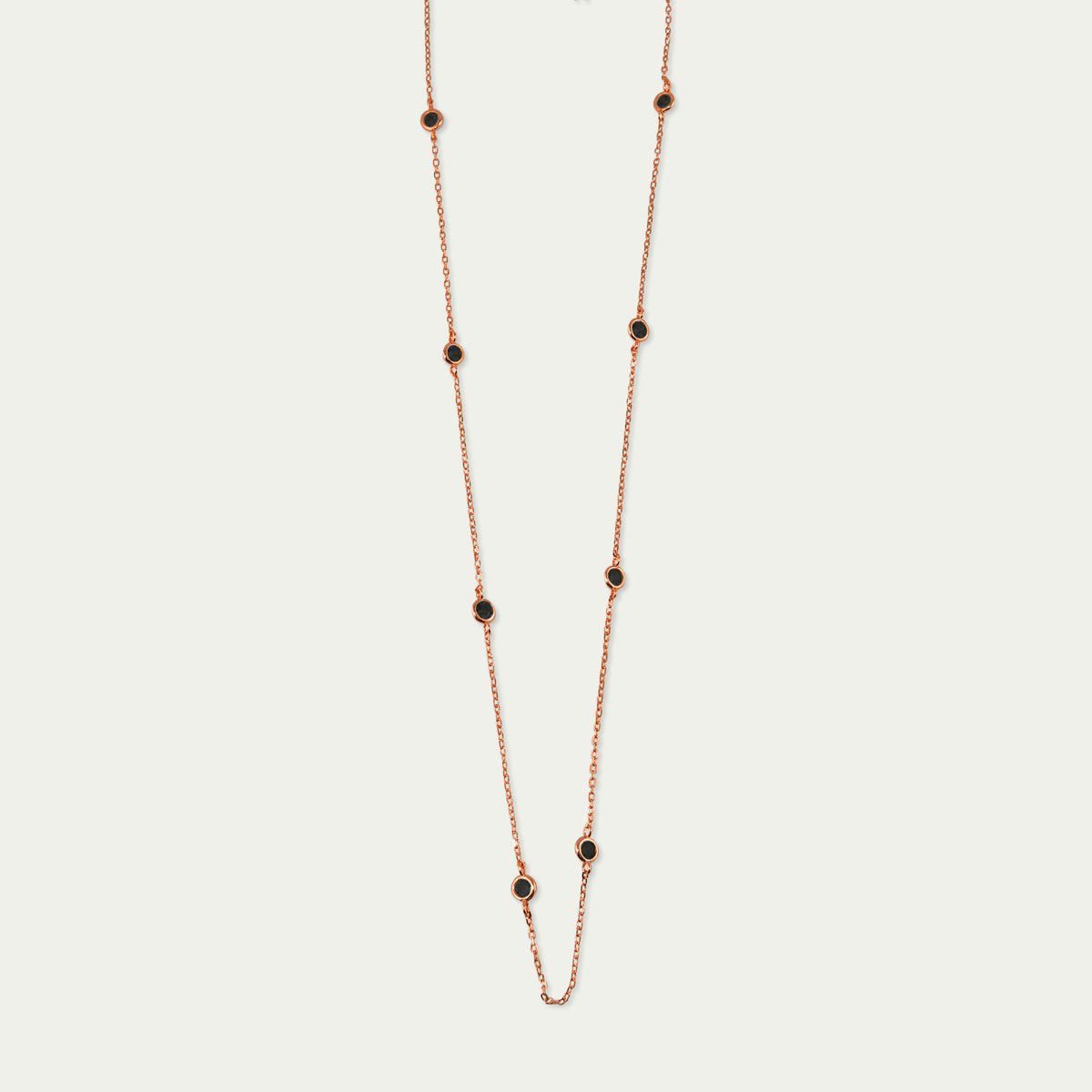 Halskette Endless Glam Schwarz – 925 Sterling Silber 18K Roségold vergoldet | Sucre Fine Jewelry