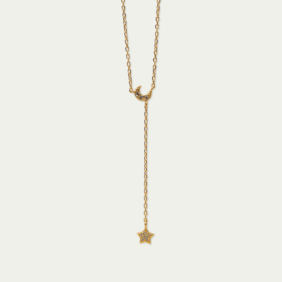 Halskette Mond und Stern – 925 Sterling Silber 18K Gelbgold vergoldet | Sucre Fine Jewelry