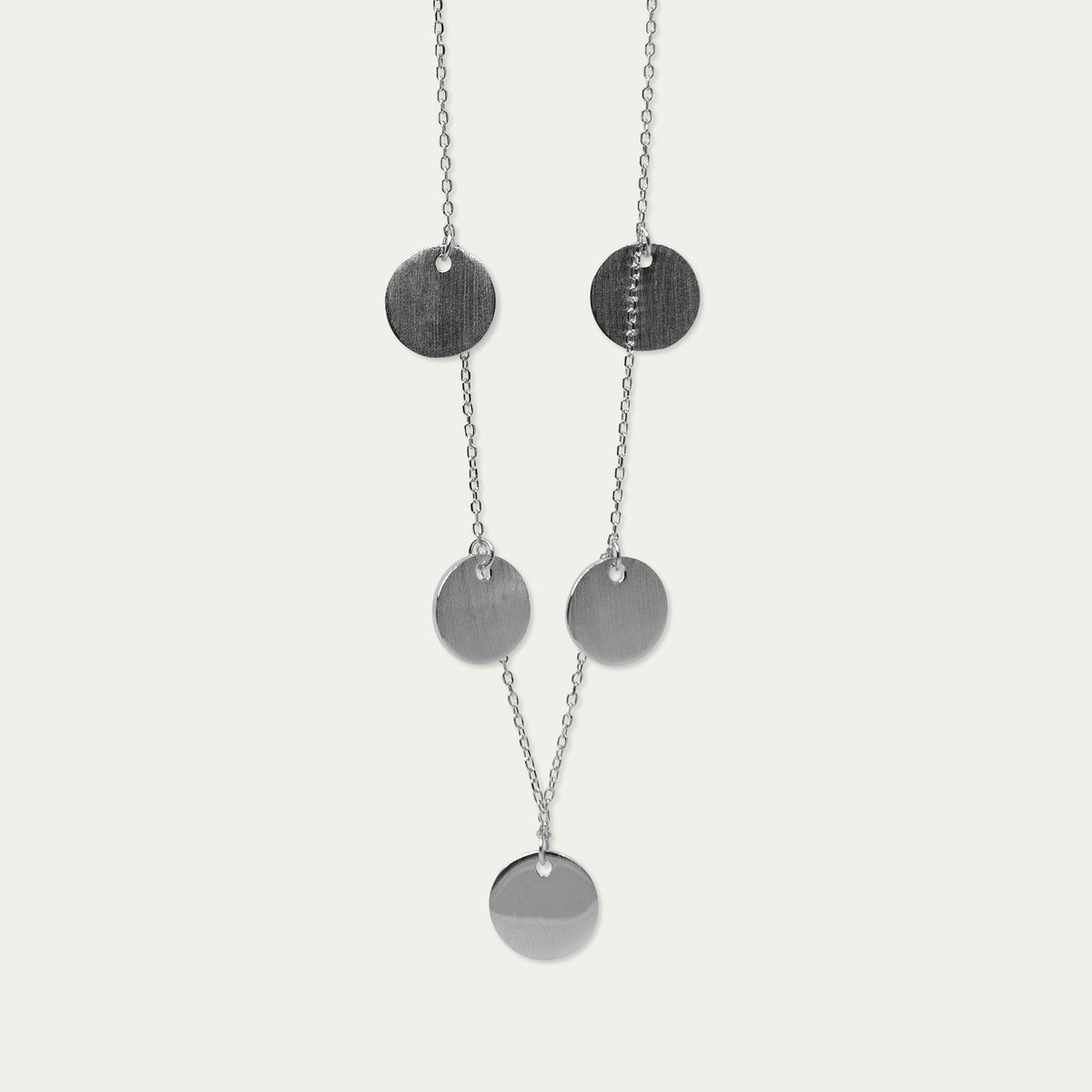Halskette Frosted Coin mit Plättchen – 925 Sterling Silber | Sucre Fine Jewelry