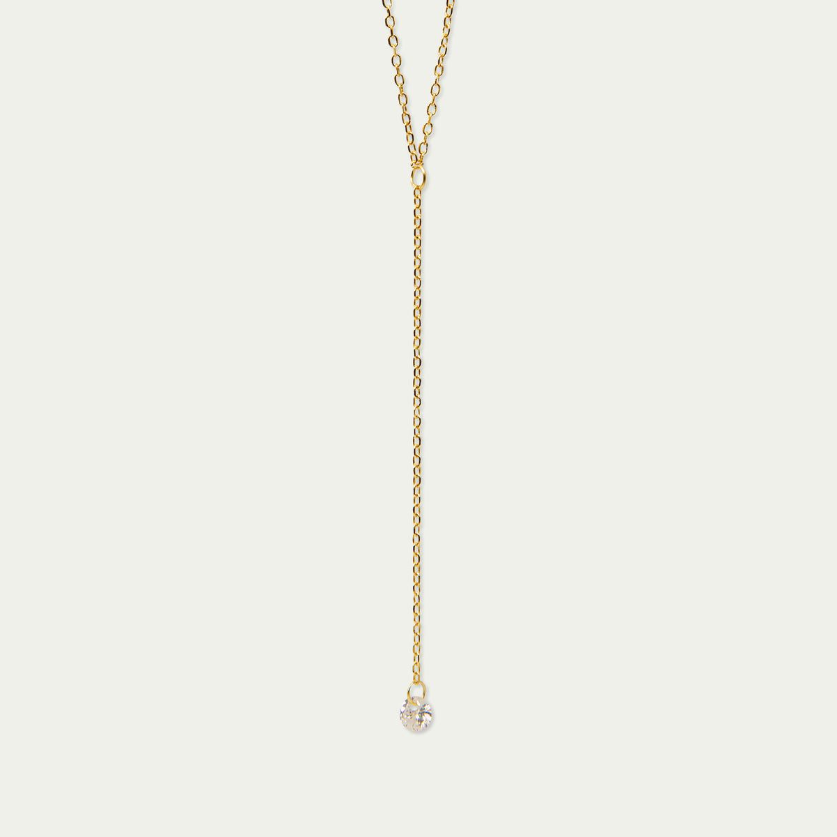 Halskette Y Pure mit Zirkonia – 925 Sterling Silber 18K Gelbgold vergoldet | Sucre Fine Jewelry