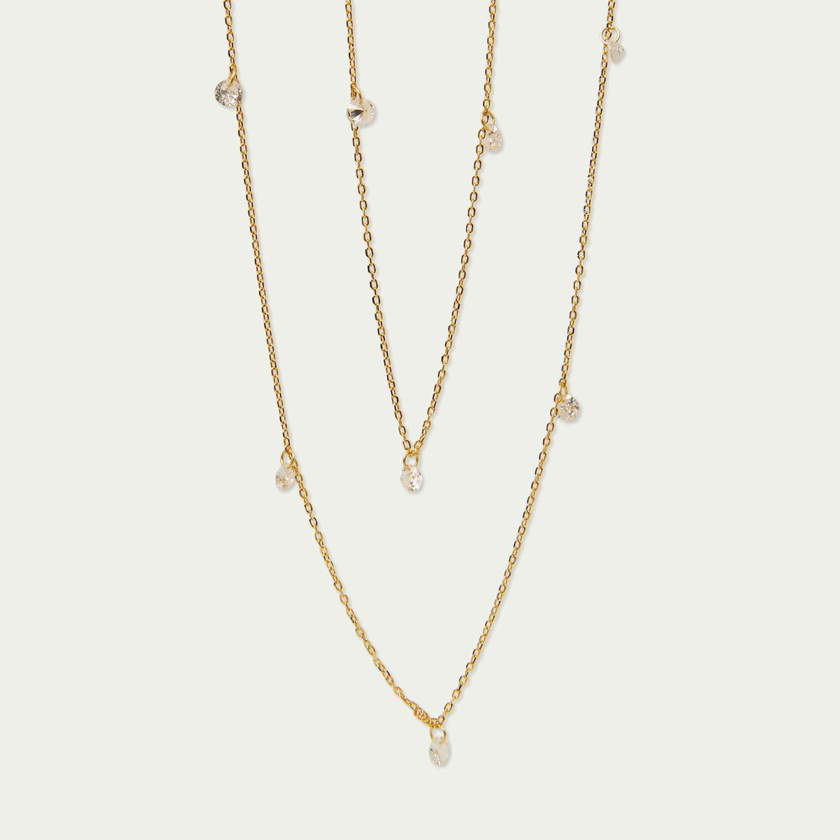 Halskette Pure Glam mit Zirkonia – 925 Sterling Silber 18K Gelbgold vergoldet | Sucre Fine Jewelry