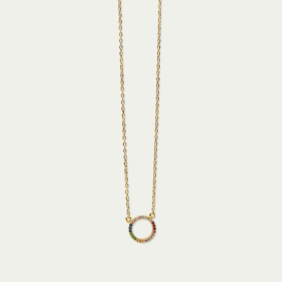 Halskette Circle Rainbow – 925 Sterling Silber 18K Gelbgold vergoldet | Sucre Fine Jewelry