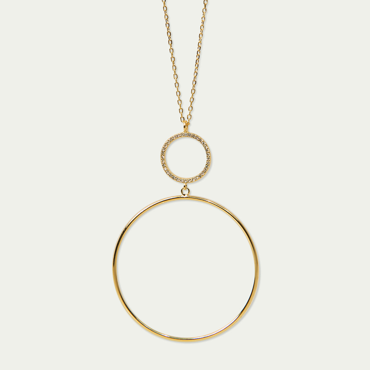 Halskette Big Circle – 925 Sterling Silber 18K Gelbgold vergoldet | Sucre Fine Jewelry