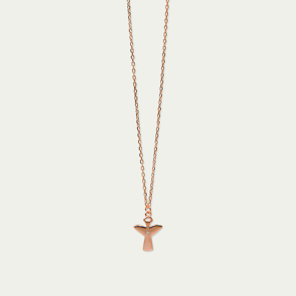 Halskette Engel mit Zirkonia – 925 Sterling Silber 18K Roségold vergoldet | Sucre Fine Jewelry