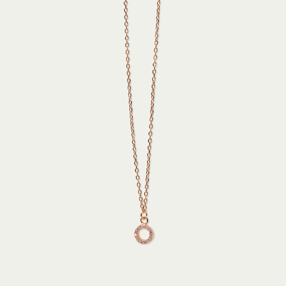 Halskette Mini Circle mit Zirkonia – 925 Sterling Silber 18K Roségold vergoldet | Sucre Fine Jewelry