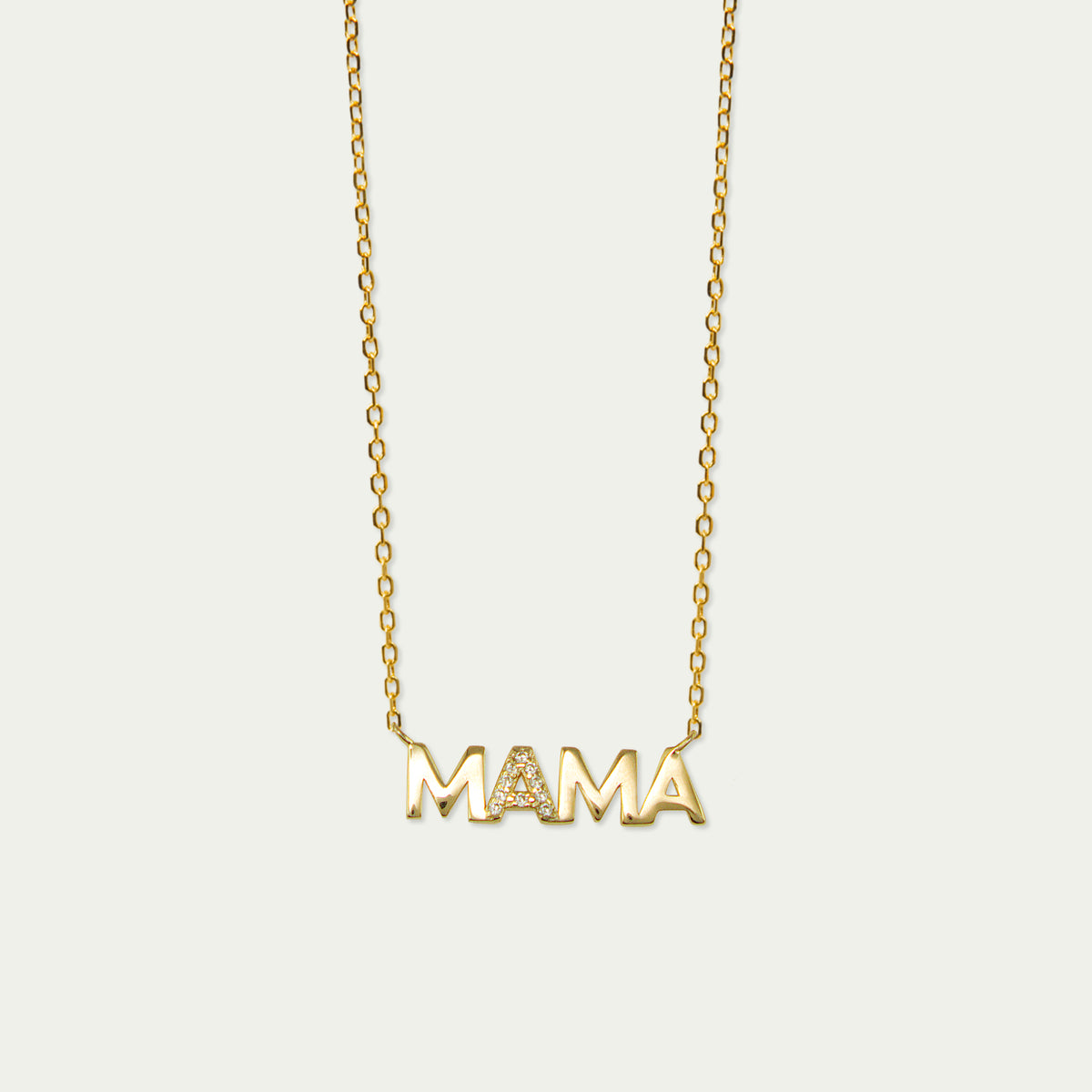 Halskette Mama – 925 Sterling Silber 18K Gelbgold vergoldet | Sucre Fine Jewelry