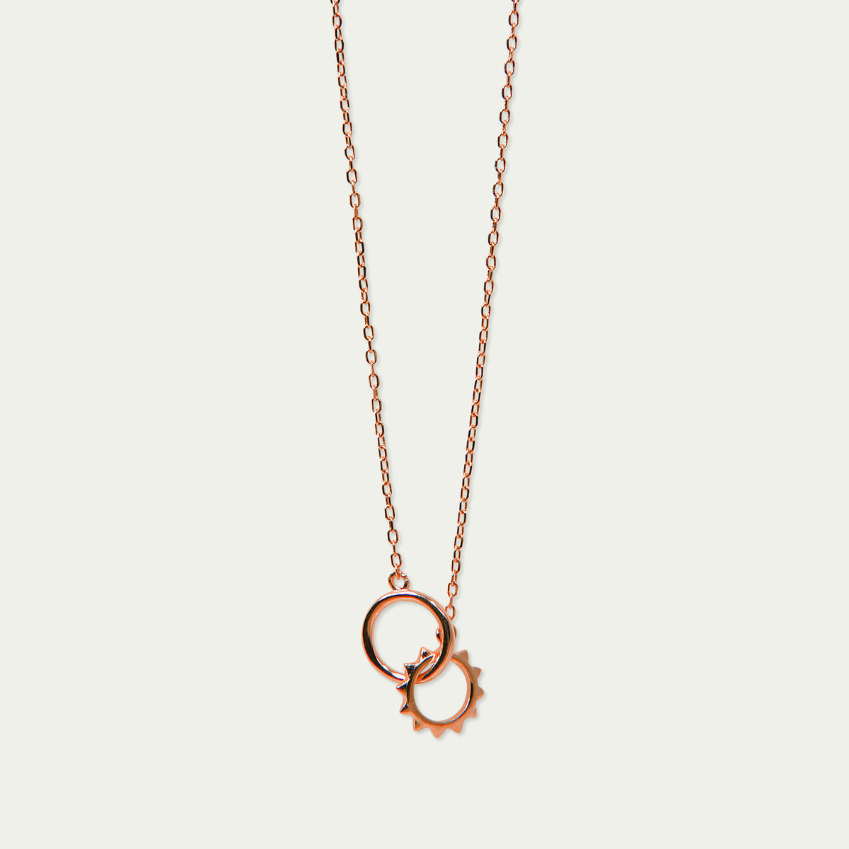 Halskette Double Ring – 925 Sterling Silber 18K Roségold vergoldet | Sucre Fine Jewelry