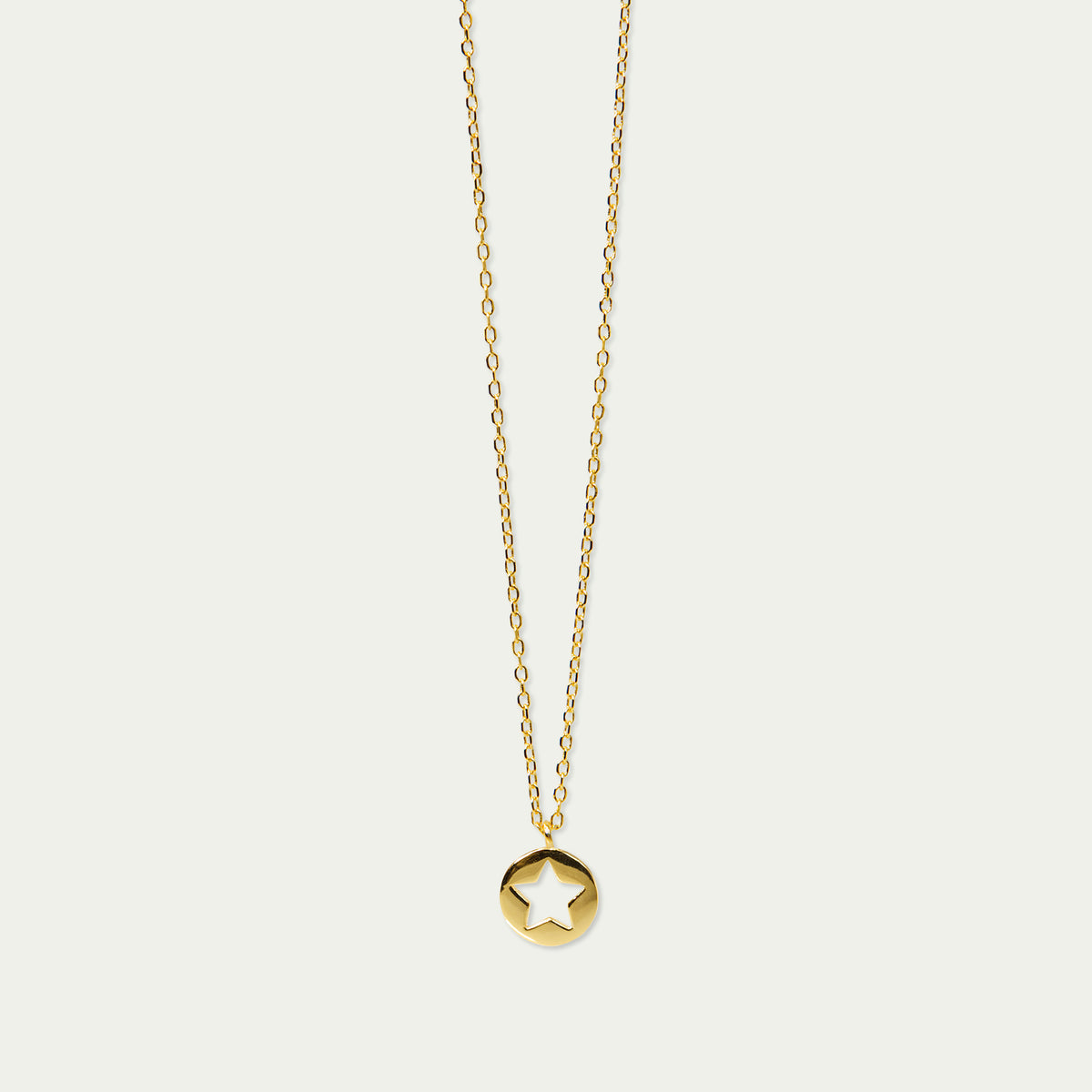 Halskette Disc Star – 925 Sterling Silber 18K Gelbgold vergoldet | Sucre Fine Jewelry