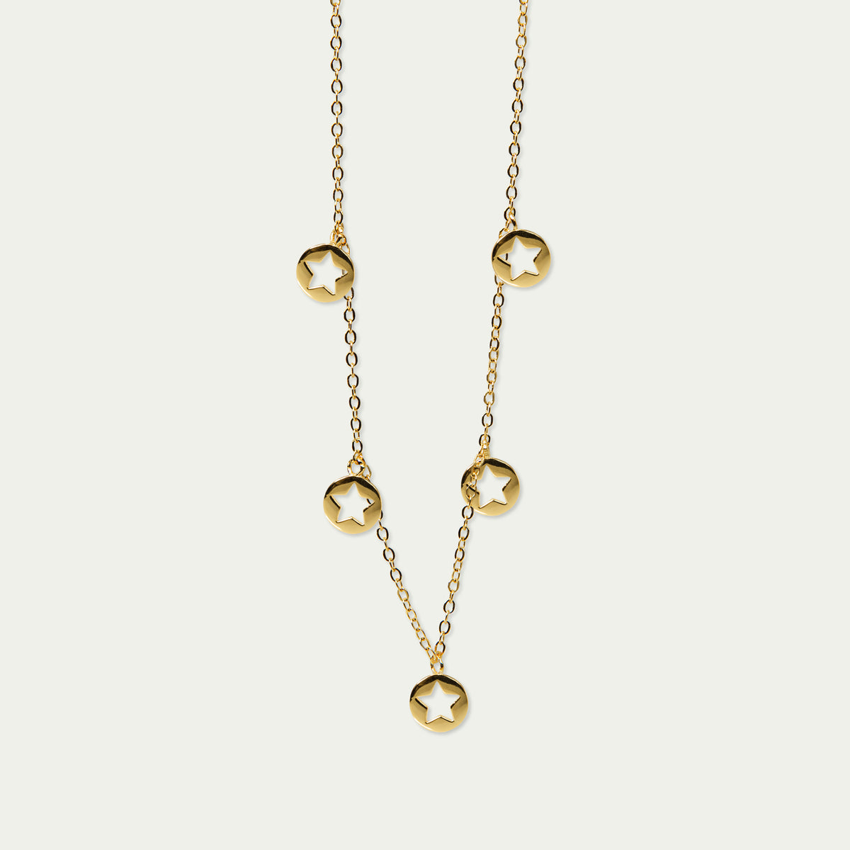 Halskette Disc Star – 925 Sterling Silber 18K Gelbgold vergoldet | Sucre Fine Jewelry