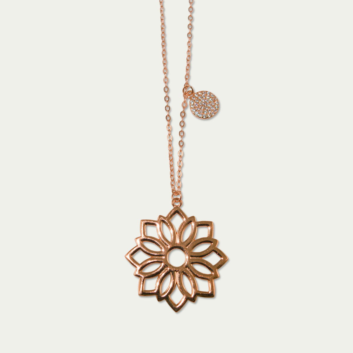 Halskette Lotus – 925 Sterling Silber 18K Roségold vergoldet | Sucre Fine Jewelry