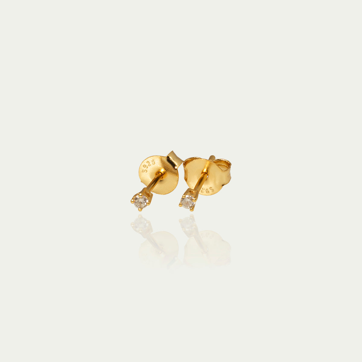 Ohrstecker Glam Krappenfassung Crystal – 925 Sterling Silber 18K Gelbgold vergoldet | Sucre Fine Jewelry