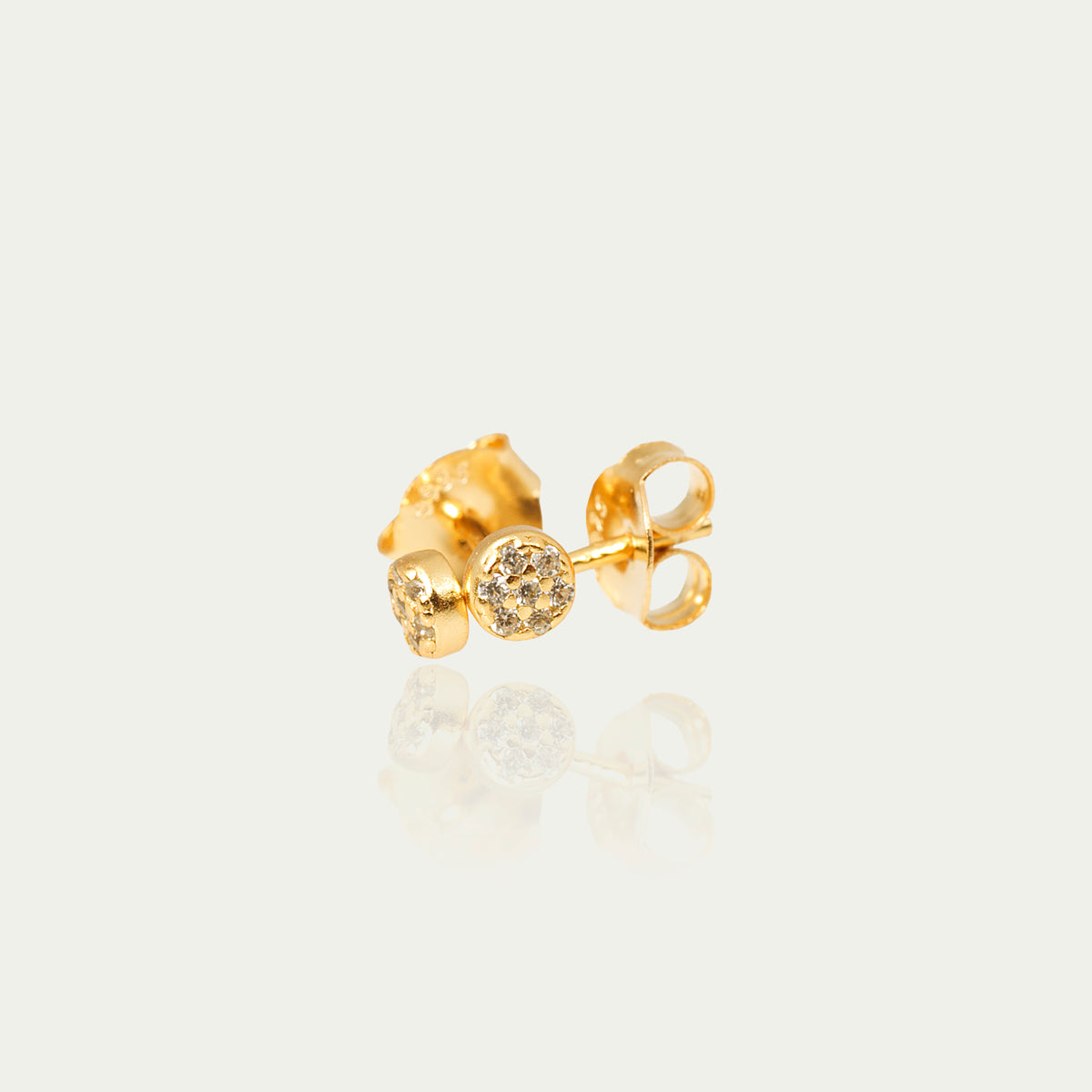 Ohrstecker Mini Pavé – 925 Sterling Silber 18K Gelbgold vergoldet | Sucre Fine Jewelry