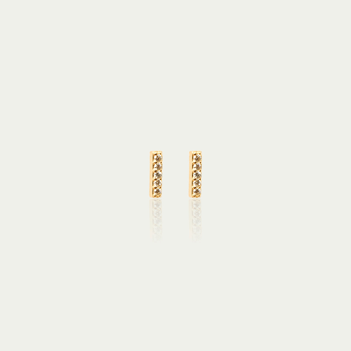 Ohrstecker Mini Bar mit Zirkonia – 925 Sterling Silber 18K Gelbgold vergoldet | Sucre Fine Jewelry