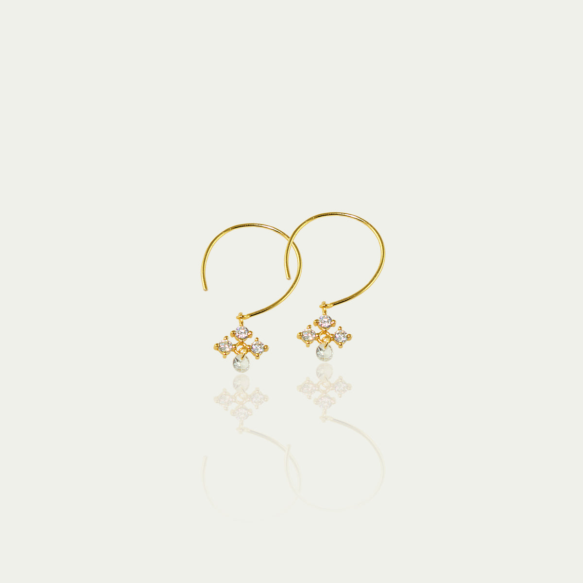 Ohrhänger Flying Stones – 925 Sterling Silber 18K Gelbgold vergoldet | Sucre Fine Jewelry