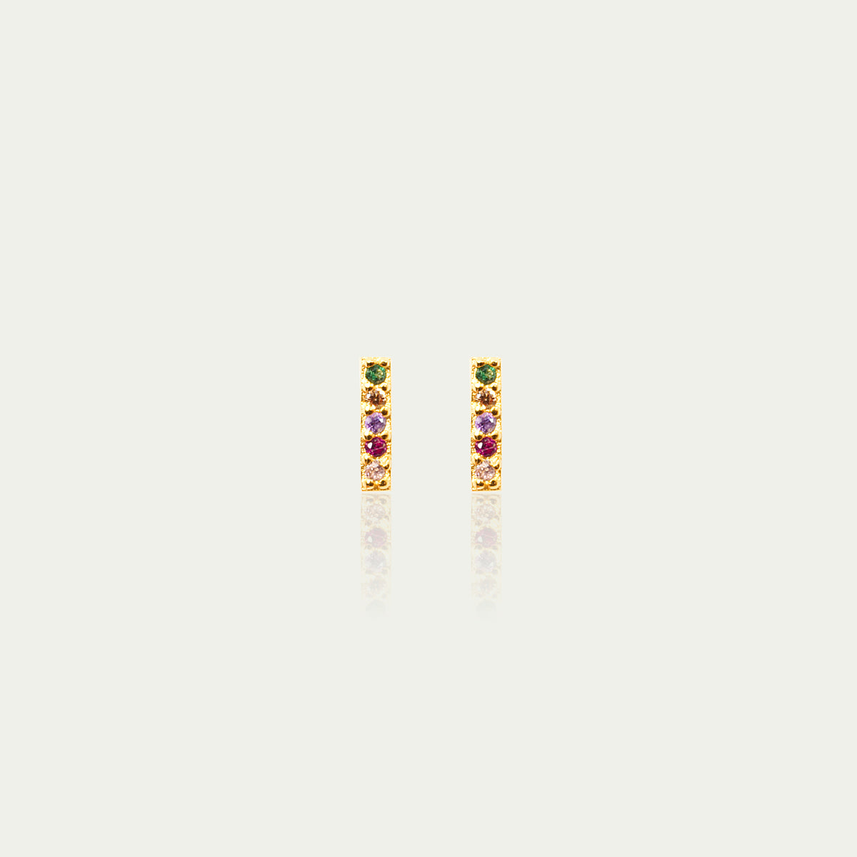 Ohrstecker Rainbow mit Zirkonia – 925 Sterling Silber 18K Gelbgold vergoldet | Sucre Fine Jewelry