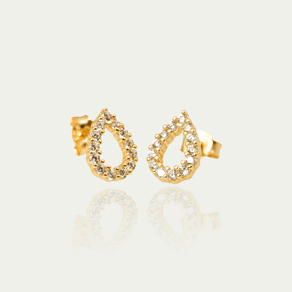 Ohrstecker Shiny Drop – 925 Sterling Silber 18K Gelbgold vergoldet | Sucre Fine Jewelry
