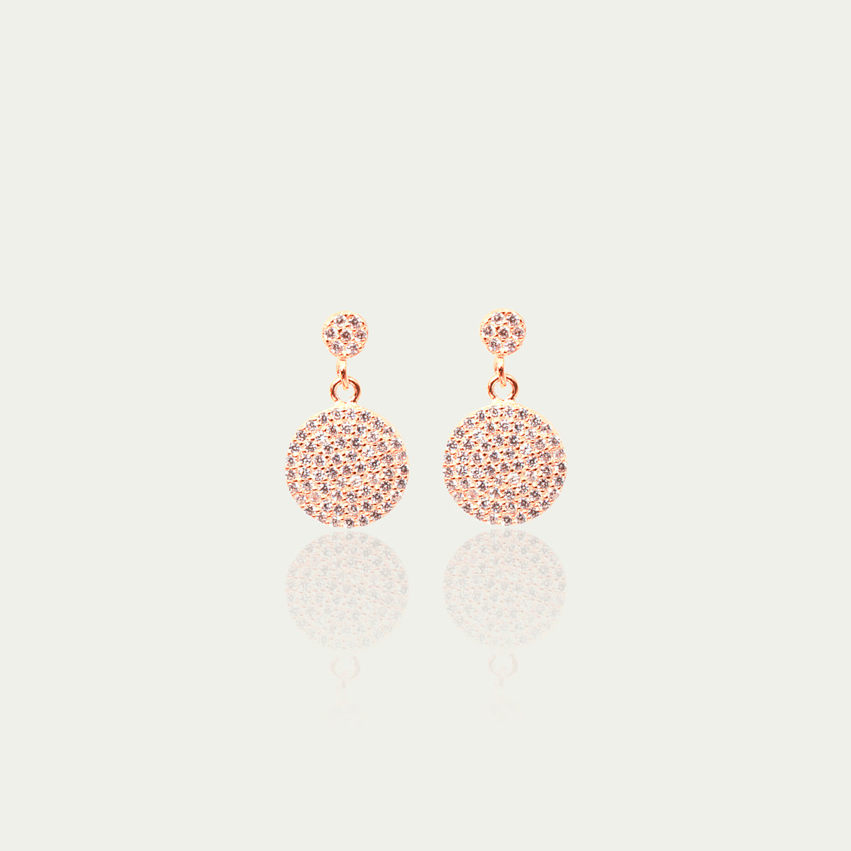 Ohrstecker Pavé Double – 925 Sterling Silber 18K Roségold vergoldet | Sucre Fine Jewelry