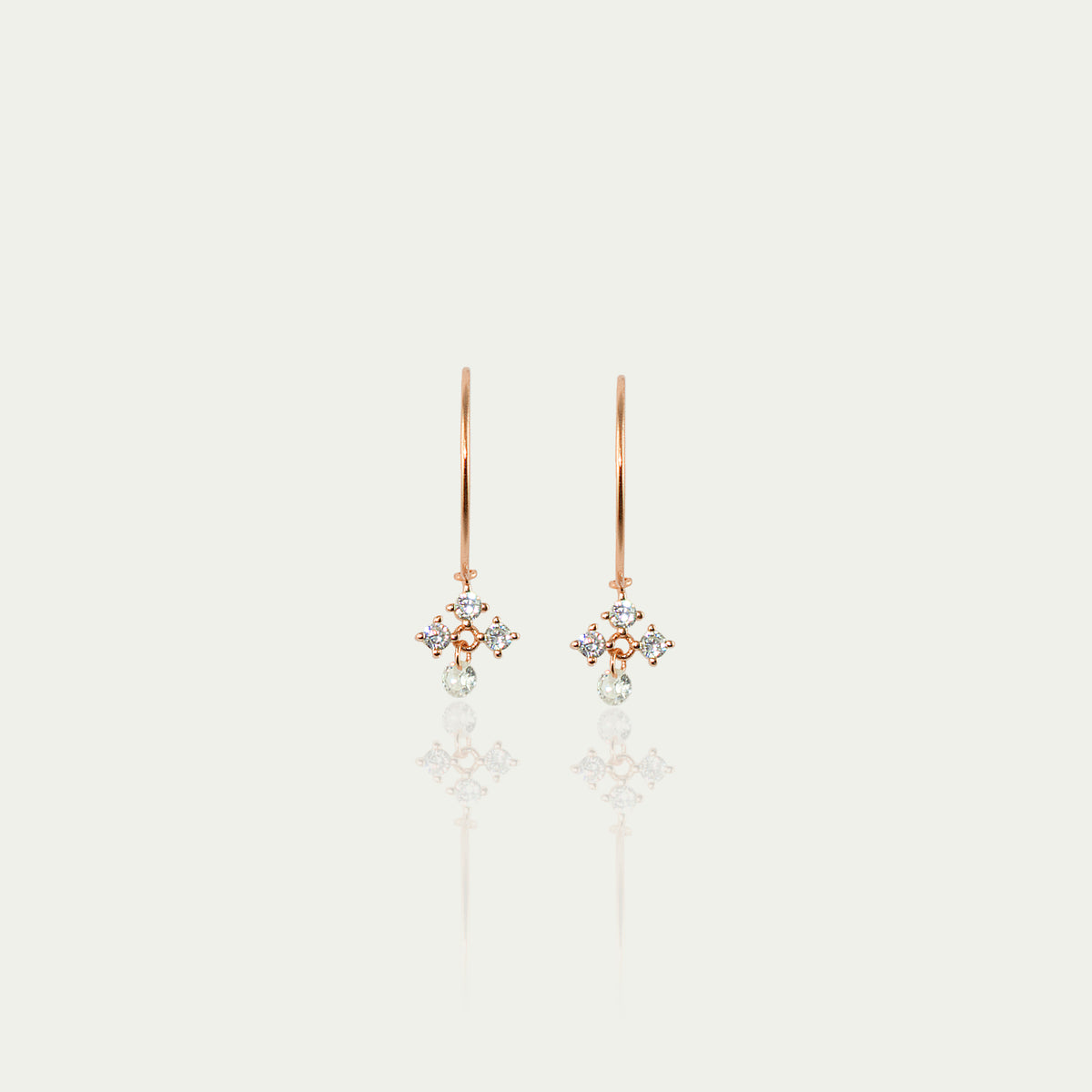 Ohrhänger Flying Stones – 925 Sterling Silber 18K Roségold vergoldet | Sucre Fine Jewelry