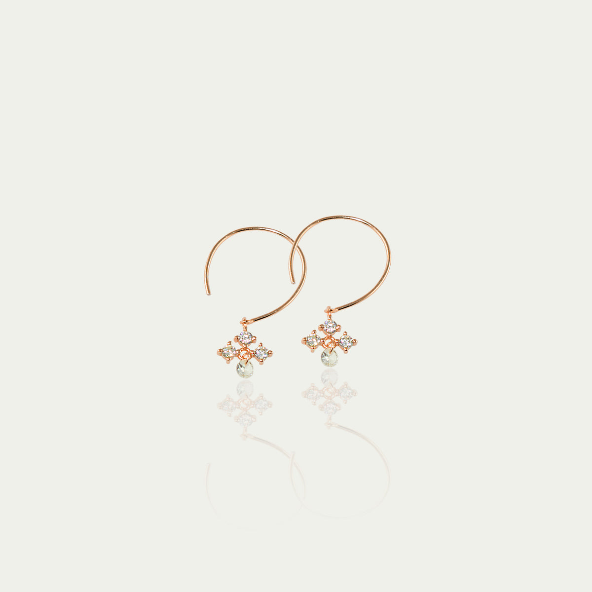Ohrhänger Flying Stones – 925 Sterling Silber 18K Roségold vergoldet | Sucre Fine Jewelry