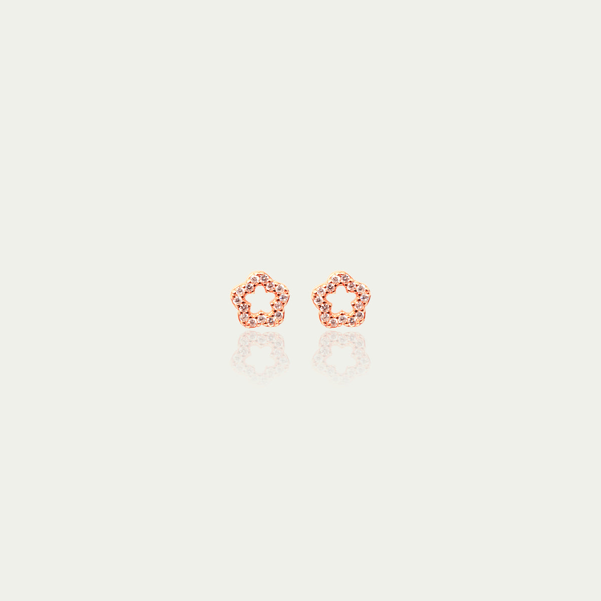 Ohrstecker Shiny Flower – 925 Sterling Silber 18K Roségold vergoldet | Sucre Fine Jewelry