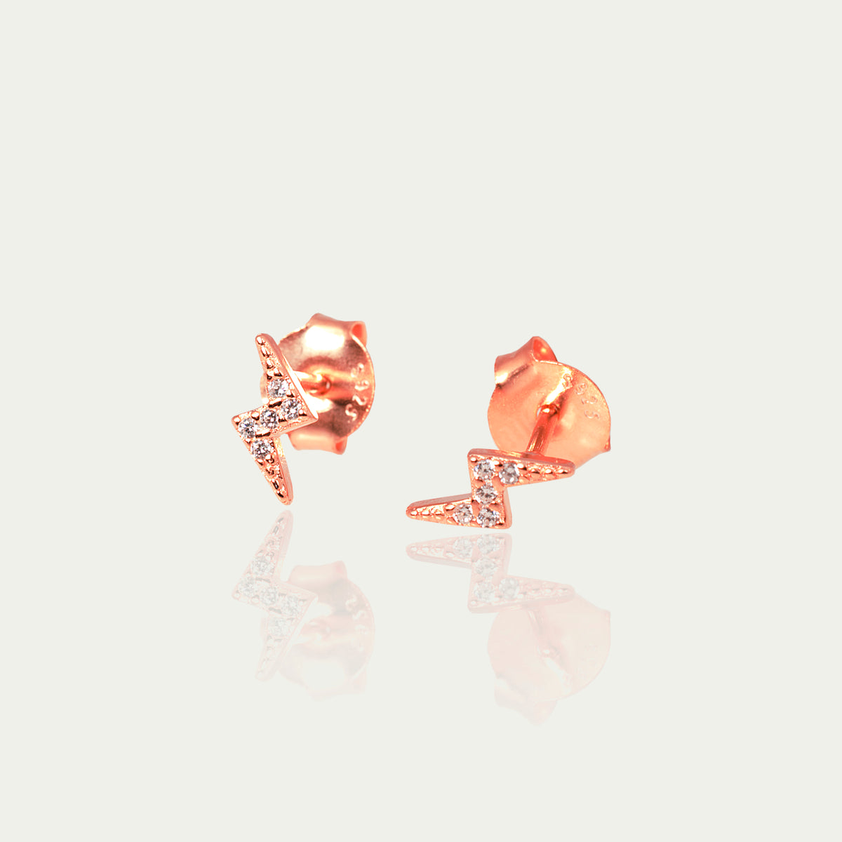 Ohrstecker Flash mit Zirkonia – 925 Sterling Silber 18K Roségold vergoldet | Sucre Fine Jewelry