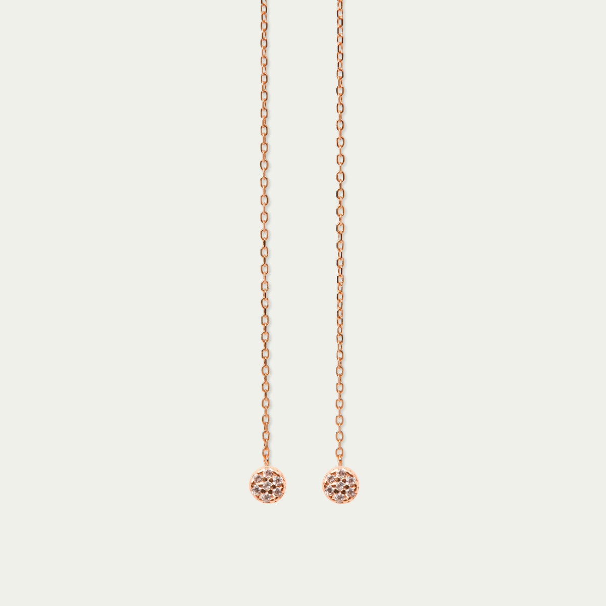 Ohrhänger Mini Pavé – 925 Sterling Silber 18K Roségold vergoldet | Sucre Fine Jewelry