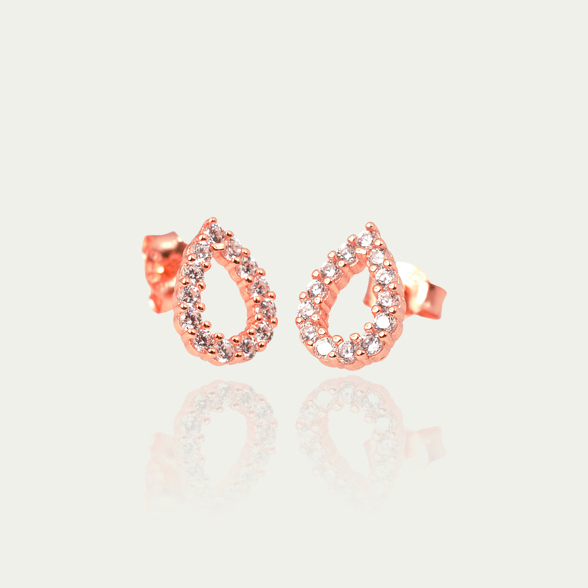 Ohrstecker Shiny Drop – 925 Sterling Silber 18K Roségold vergoldet | Sucre Fine Jewelry